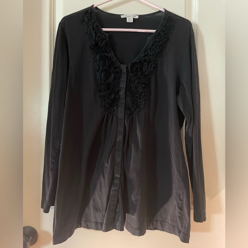 Coldwater Creek Black Long Sleeve Top